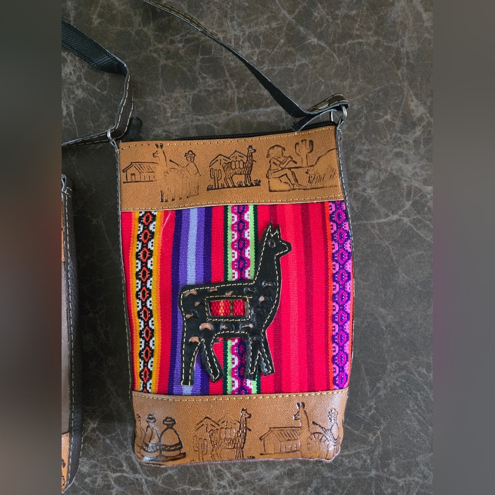 Colorful Llama Patterned Shoulder Bag